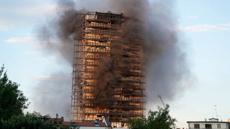 Italian firefighters: No victims in 20-story building blaze