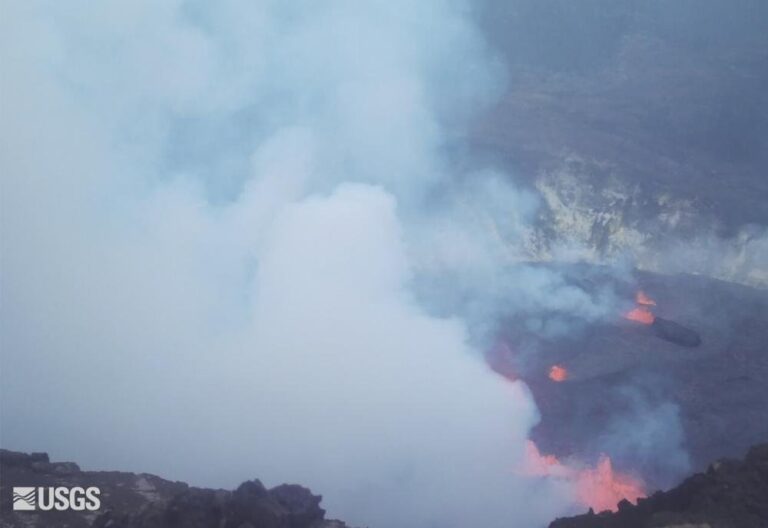 Hawaii’s Kilauea volcano erupts, causing lava fountains to cover crater floor
