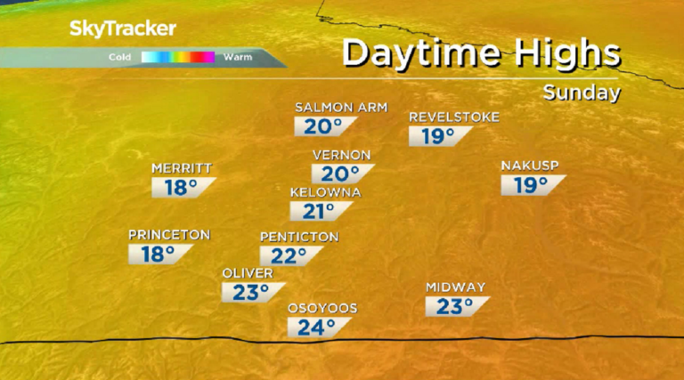 Okanagan weather: Cool forecast for first weekend of fall