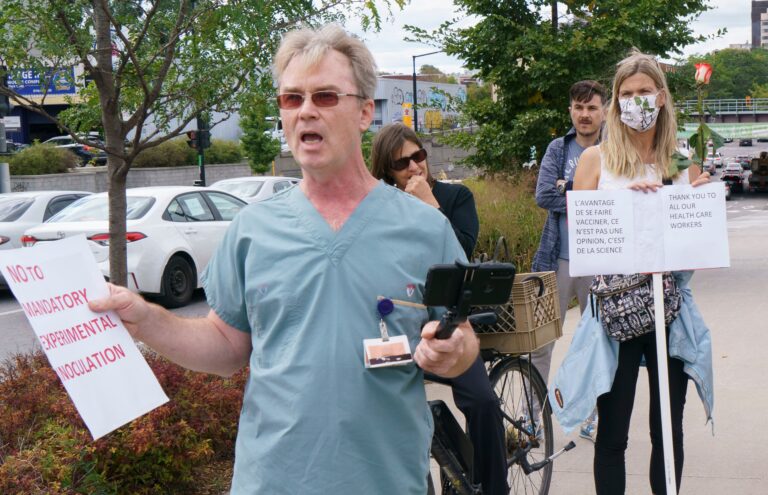 Quebec won’t rule out law to ban anti-vaccine protests outside schools, hospitals