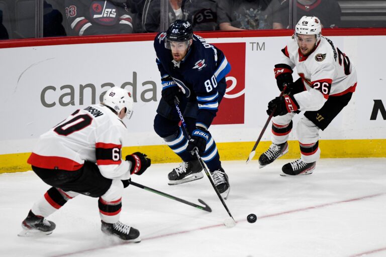 Ottawa’s Ridly Greig gets 2-game suspension for cross-checking Winnipeg Jets’ Pierre-Luc Dubois