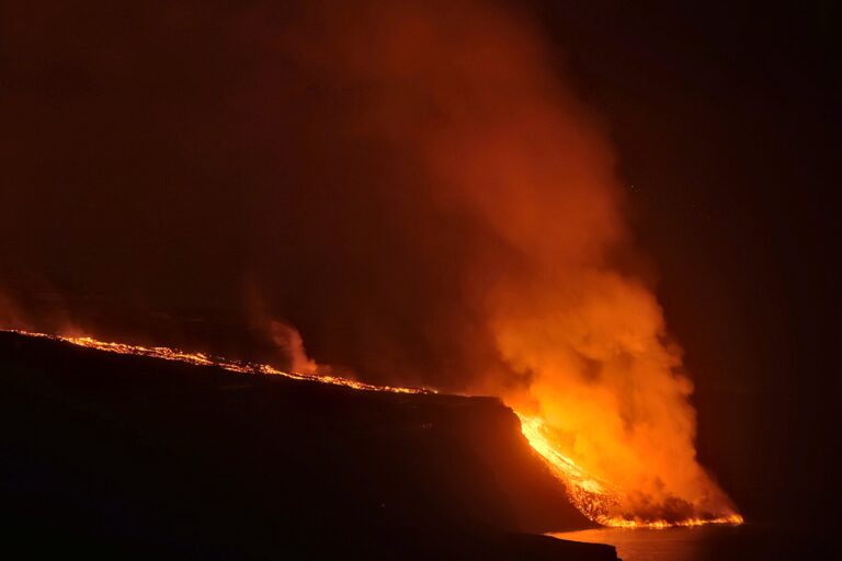 Lava from La Palma explosion flows into Atlantic Ocean