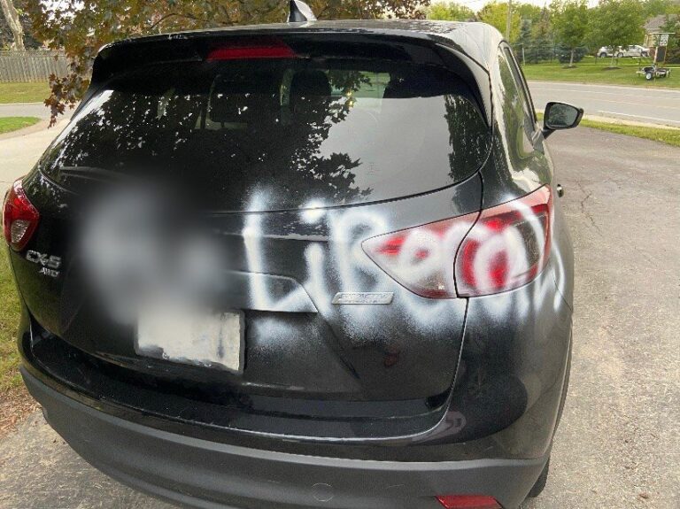 Liberal candidate’s car vandalized on his property while his family slept