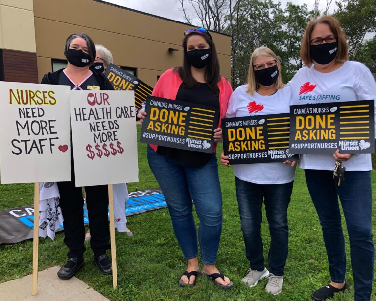 Nurses rally in Nova Scotia to demand government fix the broken health-care system