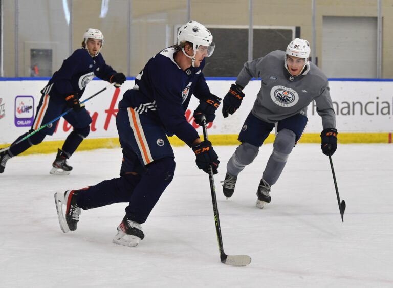 Edmonton Oilers rookies jump into game action Saturday night