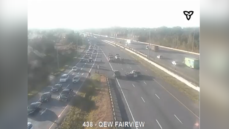 Truck fire on QEW near Burlington closes Toronto-bound lanes