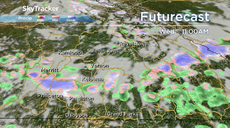 Okanagan weather: showers and high elevation snow
