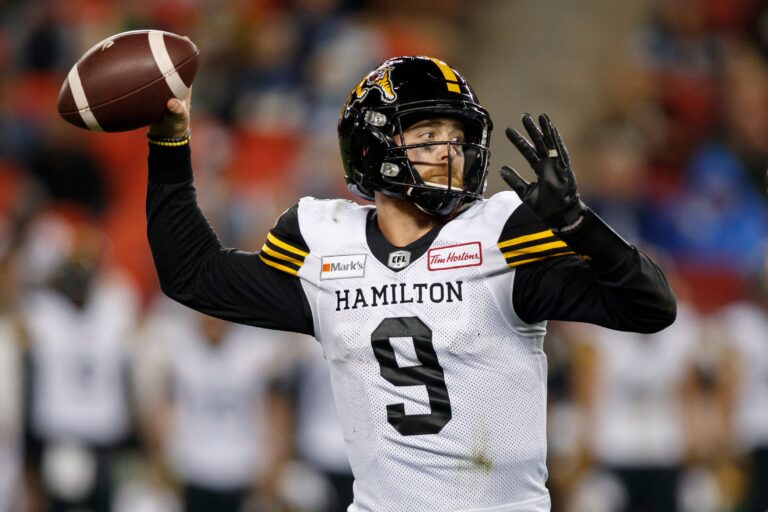 QB Dane Evans injured in Hamilton Tiger-Cats loss to Argonauts