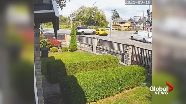 Videos show crash after crash, jogger hit, at Richmond B.C. intersection