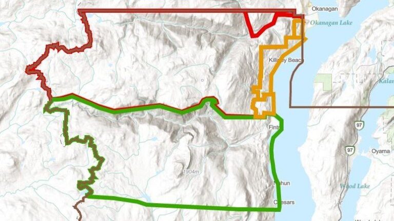 White Rock Lake wildfire: Evacuation alerts lifted from Caesars Landing to Fintry
