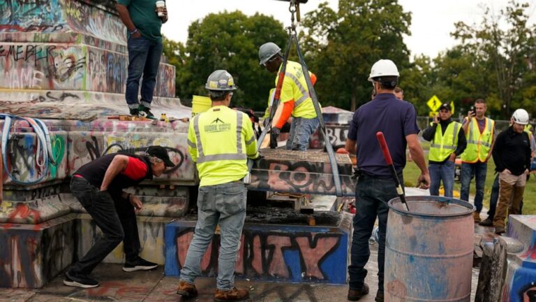 Crews pause search for 1887 Confederate statue time capsule