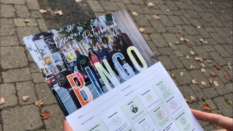 Trent University students can explore Peterborough (and win prizes) by playing bingo
