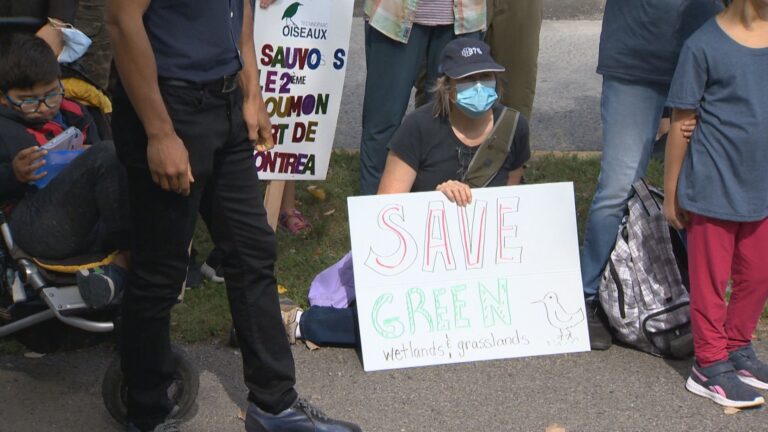 Montrealers protest to protect land north of airport from development