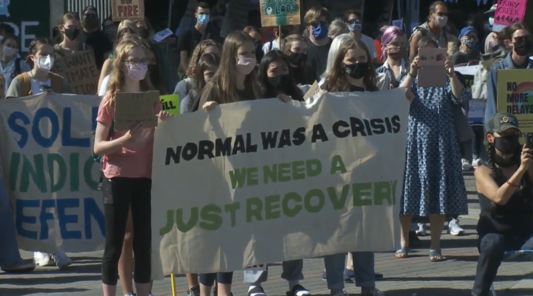 Hundreds join youth-led climate action rallies in Vancouver, Victoria