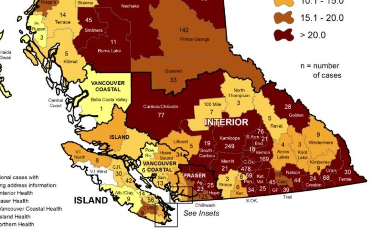 COVID-19 case numbers inching down in the Okanagan, still high
