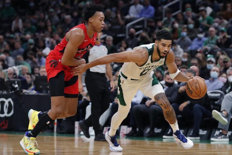 Raptors beat Celtics 115-83, spoil home opener