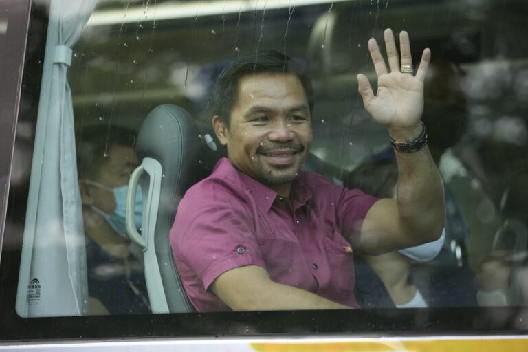 Retired boxer Manny Pacquiao officially enters crowded Philippine presidential race