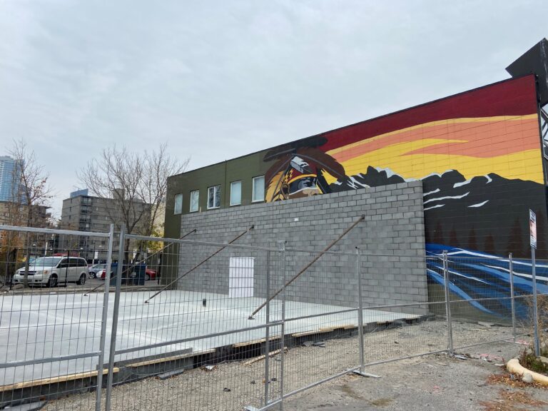 Outrage after Indigenous art in Calgary covered up with brick wall