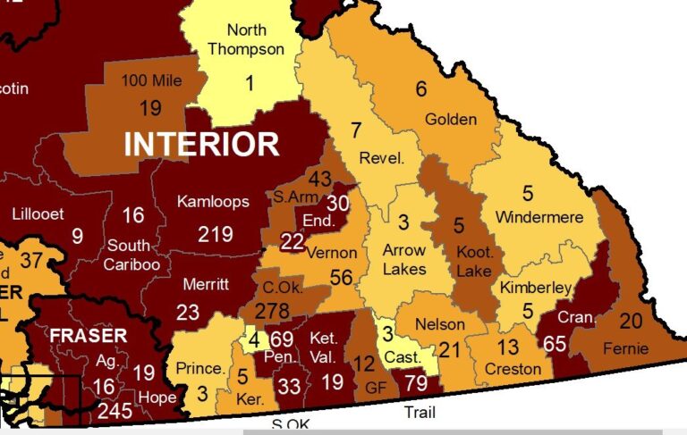 COVID-19: Vernon sees drop in new infections as Kelowna’s case count rises