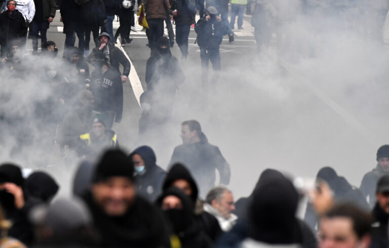 Belgian police use water, tear gas on COVID-19 protesters