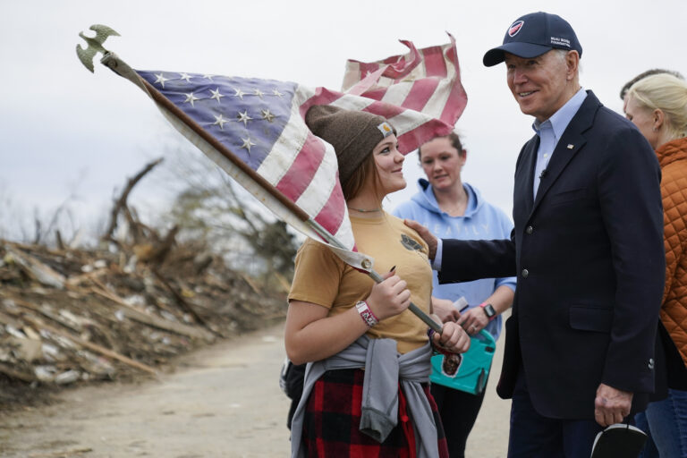 Biden visits Kentucky to assess damage of devastating tornadoes