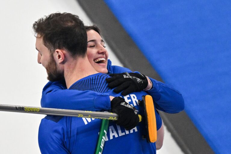 Italy wins first-ever Olympic curling medal, beats Norway for gold in mixed doubles
