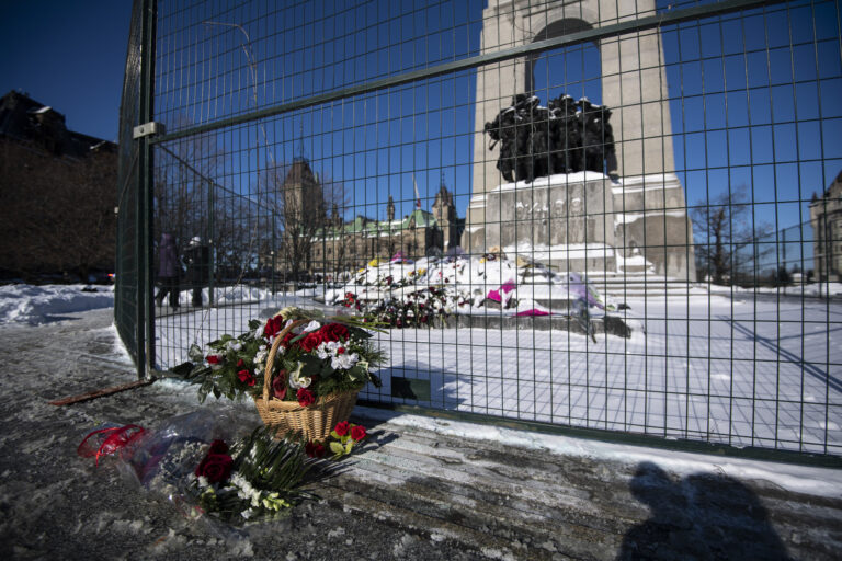 Convoy protesters tear down fence protecting National War Memorial