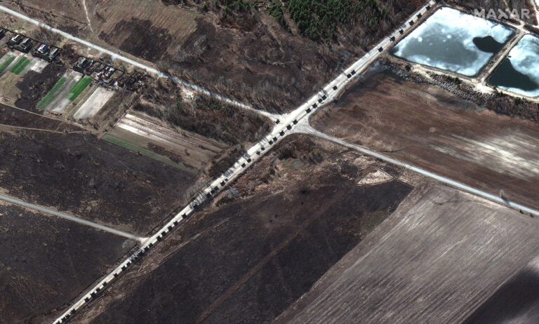 Satellite photos show Russian military convoy over 60 km long headed toward Kyiv
