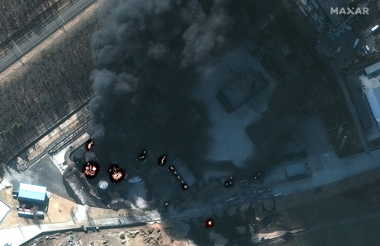 In photos: Russia causes damage to Ukrainian fuel storage facility, buildings