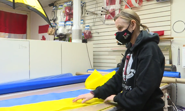 ‘Powerful in people’s hearts’: Ukrainian flags flying off the shelves at Victoria shop