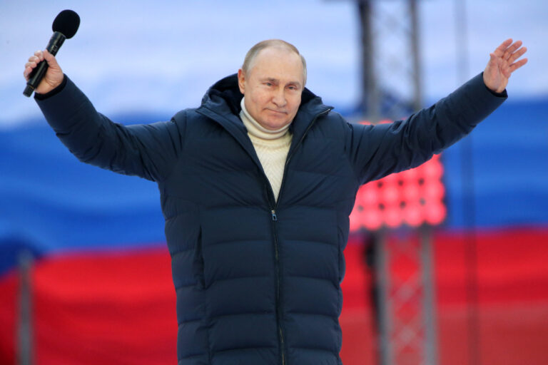 Russia will prevail in Ukraine, Vladimir Putin proclaims to thousands at Moscow rally