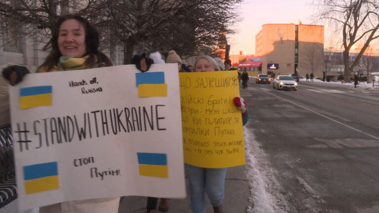 Queen’s University students rally in support of Ukraine