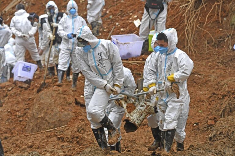 China Eastern plane crash: Muddy conditions hamper search for remains