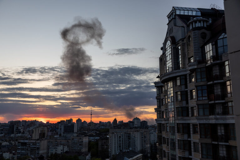 Large explosions rock Kyiv after UN chief meets with Ukraine’s Zelenskyy