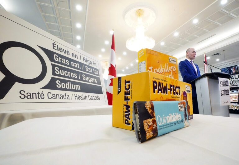 Nutrition labelling will soon be required on front of some packaged food in Canada