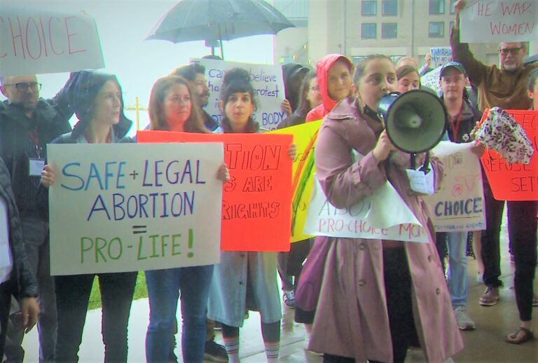 Canadian lawyers rally outside U.S. consulate in Halifax over decision to overturn Roe v. Wade