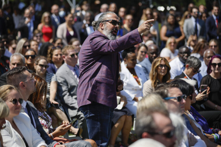 Father of teen killed in Parkland shooting interrupts Biden gun control speech