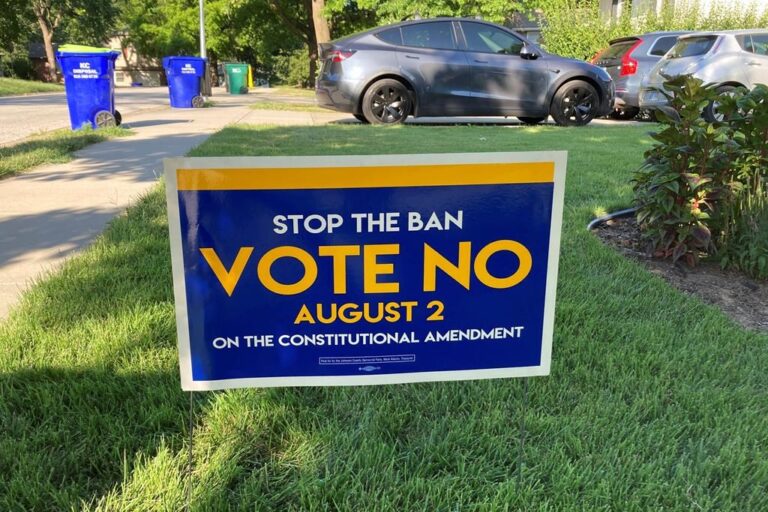 Kansas voters reject abortion ban in first post-Roe vote on issue