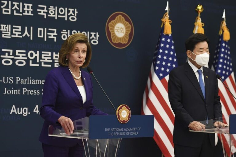Nancy Pelosi mum on Taiwan, China tensions on South Korea visit