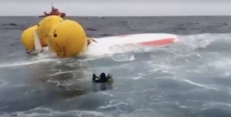 Sailor, 62, survives 16 hours under capsized boat in Atlantic Ocean