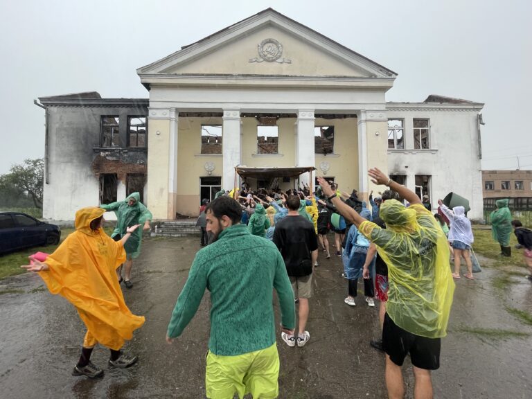 Resilient Ukrainians turn a village clean-up into a rave