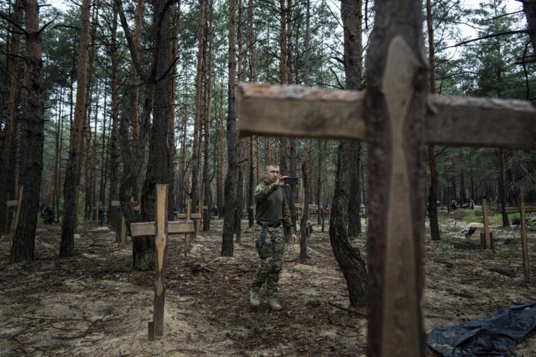 Mass grave site found near Ukrainian city recently recaptured from Russian forces