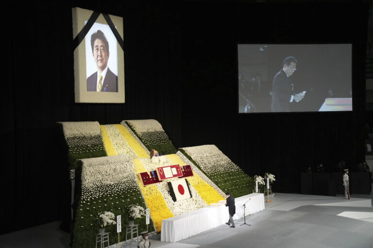 Former Japanese leader Shinzo Abe honoured at rare state funeral