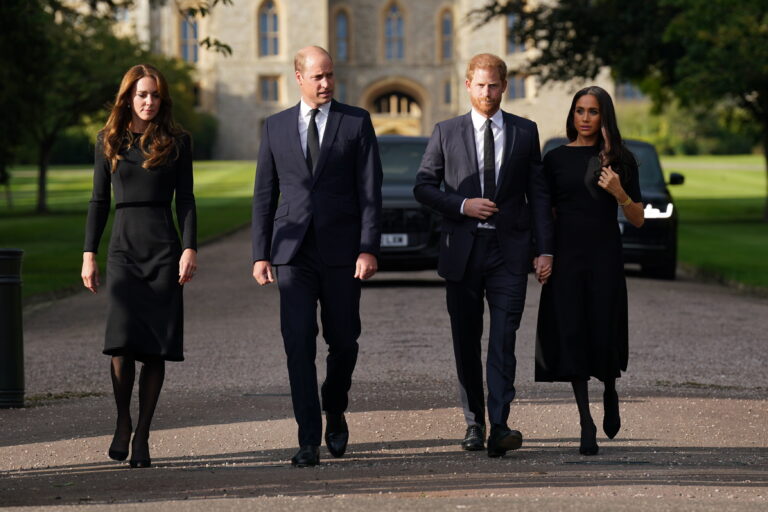 Harry, Meghan join William and Kate on walkabout among crowds near Windsor Castle