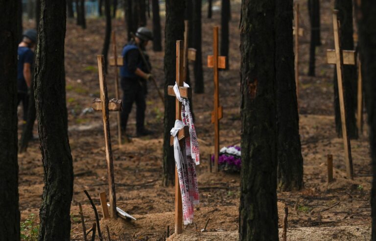 Mostly civilians make up mass grave site in Ukraine’s Izium: police chief
