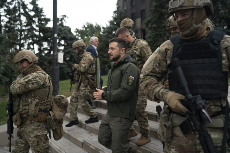 Zelenskyy visits city recently retaken by Ukrainian troops in counteroffensive