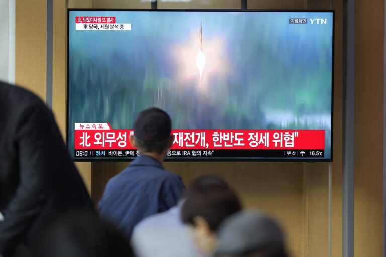 North Korea fires ballistic missiles after U.S. carrier returns to nearby waters