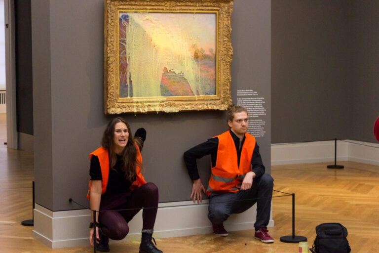 Climate protestors pelt $110M Monet painting with mashed potatoes