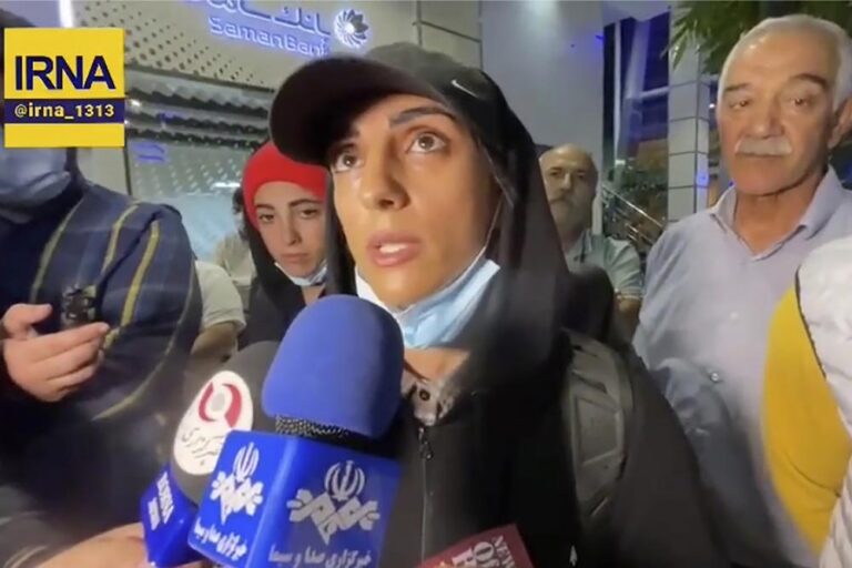 Elnaz Rekabi, Iranian climber who competed without hijab, greeted by cheering crowds in Tehran