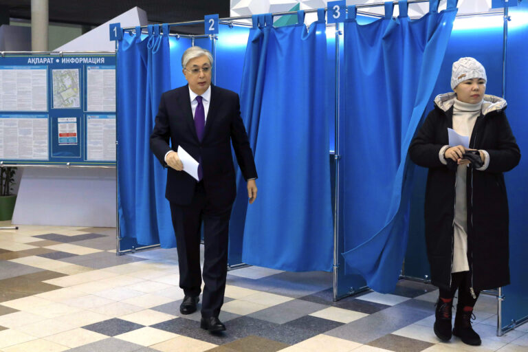 Kazakh leader headed for landslide victory in snap election, polls show